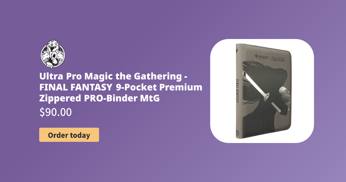 Ultra Pro Magic the Gathering - FINAL FANTASY 9-Pocket Premium Zippered PRO-Binder  MtG