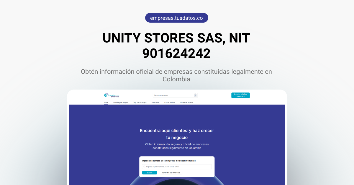 UNITY STORES SAS | 901624242 | Tusdatos Empresas