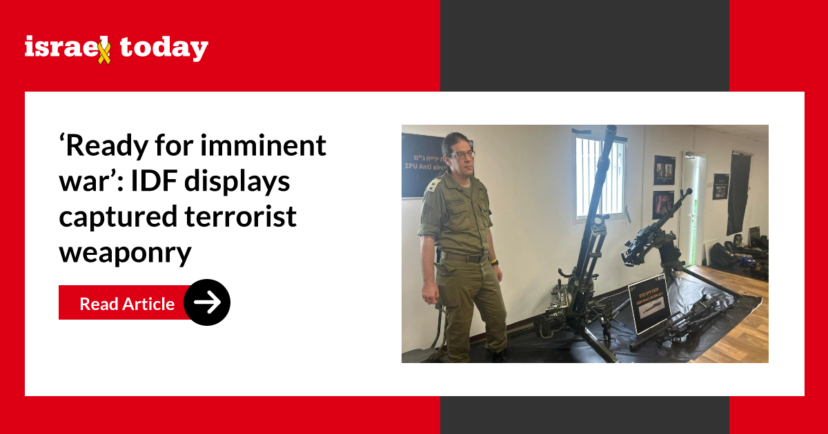 ‘Ready for imminent war’: IDF displays captured terrorist weaponry ...