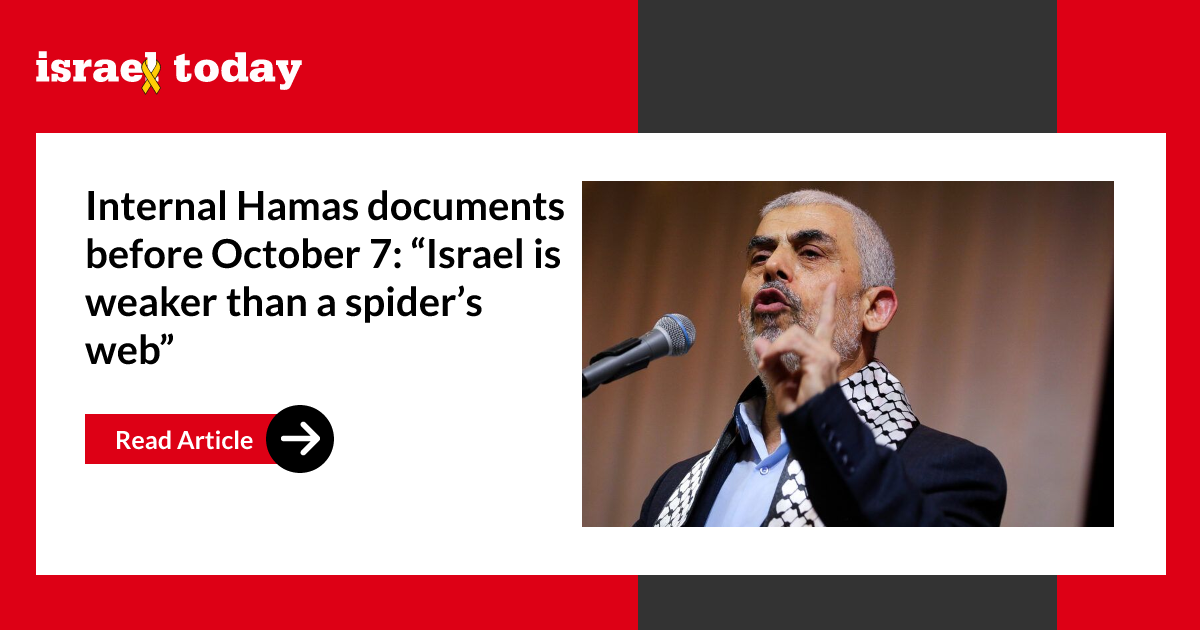 Internal Hamas documents before October 7: “Israel is weaker than a spider’s web”