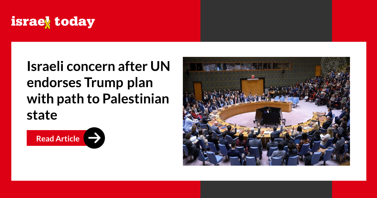 Israeli concern after UN endorses Trump plan with path to Palestinian state