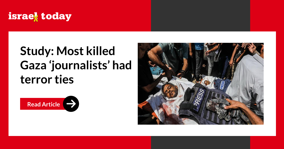 Study: Most killed Gaza ‘journalists’ had terror ties