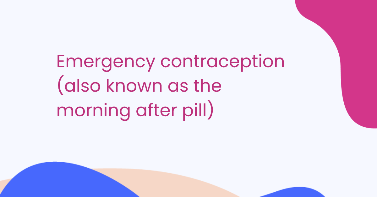 Emergency contraception (also known as the morning after pill)